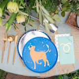"Zodiac Taurus Dinner Plates - Set of 8" - Party Plates and Bowls in green by Jollity and Co