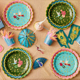 "Tropical Dessert Plates, Hummingbirds - Pack of 8" - Party Plates and Bowls in multicolorassorted-colors by MA FÊTE