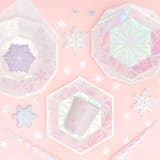 "Frosted Small Plates - Set of 8" - Party Plates and Bowls in pink by Jollity and Co