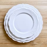 "Modern Vintage Dinnerware Set | Old Barn" - Party Plates and Bowls in white by Prêt-à-PartyNY