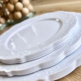 "Modern Vintage Dinnerware Set | Old Barn" - Party Plates and Bowls in white by Prêt-à-PartyNY