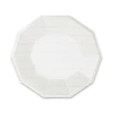 "Blush Frenchie Stripes Large Plates" - Party Plates and Bowls in pink by Jollity and Co