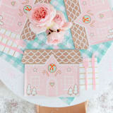 "Baking Spirits Bright Pink Gingerbread House Large Plates - Set of 8" - Party Plates and Bowls in pink by Jollity and Co