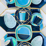"The Markle Dessert Plates - Set of 8" - Party Plates and Bowls in blue by Jollity and Co