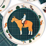 "Horse Dessert Plates - Equestrian Collection (x12)" - Party Plates and Bowls in multicolor by POP Party Supplies