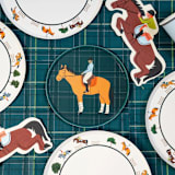 "Horse Dessert Plates - Equestrian Collection (x12)" - Party Plates and Bowls in multicolor by POP Party Supplies