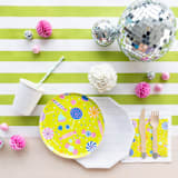 "It's A Birthday Candy Small Plates - Set of 8" - Party Plates and Bowls in yellow by Jollity and Co