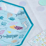 "Shark Dinner Plates, Blue - Pack of 8" - Party Plates and Bowls in blue by MA FÊTE
