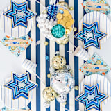 "Festival of Lights "Star" Small Plates - Set of 8" - Party Plates and Bowls in blue by Jollity and Co