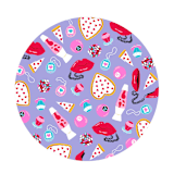 "Y2K Dinner Plates - Pack of 8" - Party Plates and Bowls in purple by Jollity and Co
