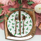 "Holly Print Dinner Plates - Set of 8" - Party Plates and Bowls in multicolor by Jollity and Co