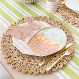 "Bunnies In The Garden Small Basket Plates - Set of 8" - Party Plates and Bowls in brown by Jollity and Co