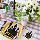 "Haunted House Dessert Plates - Set of 8" - Party Plates and Bowls in purple by Jollity and Co