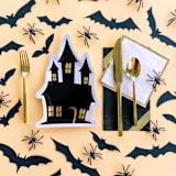 "Haunted House Dessert Plates - Set of 8" - Party Plates and Bowls in purple by Jollity and Co