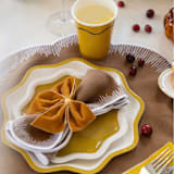 "Signature Dinner Plate, Mustard (4)" - Party Plates and Bowls in yellow by MA FÊTE