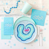 "Zodiac Aquarius Dinner Plates - Set of 8" - Party Plates and Bowls in blue by Jollity and Co