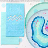 "Zodiac Aquarius Dinner Plates - Set of 8" - Party Plates and Bowls in blue by Jollity and Co