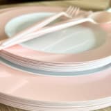 "Ballerina Dinnerware Set | Pink Pearl" - Party Plates and Bowls in pink by Prêt-à-PartyNY