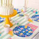 "It's A Birthday Cake Print Small Plates - Set of 8" - Party Plates and Bowls in multicolor by Jollity and Co