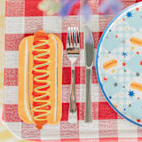 "Patriotic Hot Dog Dinner Plates - Pack of 8" - Party Plates and Bowls in multicolorassorted-colors by Jollity and Co