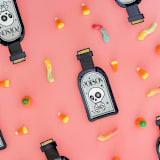 ""Poison" Bottle Canapé Plates - Set of 8" - Party Plates and Bowls in black by Jollity and Co