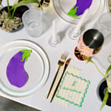 "Le Dinner Eggplant Dessert Plates - Set of 8" - Party Plates and Bowls in purple by Jollity and Co