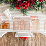 "Baking Spirits Bright Gingerbread House Large Plates - Set of 8" - Party Plates and Bowls in brown by Jollity and Co