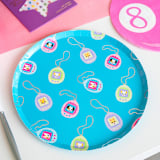 "Y2K Pixel Pals Dessert Plates - Pack of 8" - Party Plates and Bowls in blue by Jollity and Co