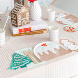 "Baking Spirits Bright Figgy Pudding Small Plates - Set of 8" - Party Plates and Bowls in brown by Jollity and Co