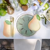 "Le Dinner Pear Dinner Plates - Set of 8" - Party Plates and Bowls in yellow by Jollity and Co