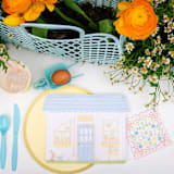 "Bunnies In The Garden Large "Garden Shed" Plates - Set of 8" - Party Plates and Bowls in multicolorassorted-colors by Jollity and Co