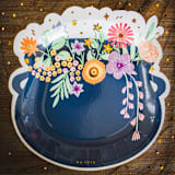 "Cauldron Dinner Paper Plates - Pack of 8" - Party Plates and Bowls in blue by MA FÊTE