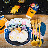 "Cauldron Dinner Paper Plates - Pack of 8" - Party Plates and Bowls in blue by MA FÊTE