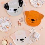"Bow Wow Small Plates - Pack of 8" - Party Plates and Bowls in multicolor by Jollity and Co