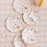 "Bow Wow Small Plates - Pack of 8" - Party Plates and Bowls in multicolor by Jollity and Co