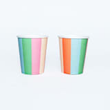 "Vibrant Striped Party Pack – Paper Plates, Cups and Napkins for Every Celebration (x12 person party)" - Party Plates and Bowls in multicolor by POP Party Supplies
