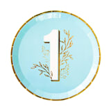 "Blue Onederland Dinner Plates - Pack of 8" - Party Plates and Bowls in blue by Jollity and Co