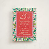 "Whimsical Hand Illustrated Crest" - Graduation Party Invitations in Peony by Jackie Crawford - Front