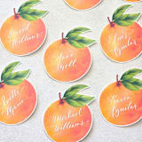 "Watercolor Orange Place Cards-Personalized Set of 10" - Party Place Cards in orange by Inkspiringletters