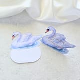 "Folded Watercolor Swan Place Card- Personalized with Calligraphy- Set of 10" - Party Place Cards in white by Inkspiringletters