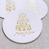 "Custom champagne tower white disposable coasters / Customizable color - Set of 100" - Party Coasters in white by Orchid Studio