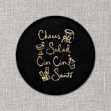 "Cheers, cin cin, santé, salud black disposable coasters / Customizable color - Set of 20" - Party Coasters in white by Orchid Studio