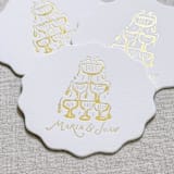 "Custom champagne tower white disposable coasters / Customizable color - Set of 100" - Party Coasters in white by Orchid Studio