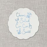"Cheers, cin cin, santé, salud white disposable coasters / Customizable color - Set of 20" - Party Coasters in white by Orchid Studio