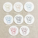 "Custom pet portrait white disposable coasters / Customizable color - Set of 100" - Party Coasters in white by Orchid Studio