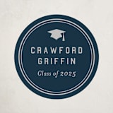 "grad ribbon" - Party Stickers in Navy by Sarah Curry - Front