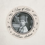 "Illustrated Grad" - Party Stickers in Onyx by Ashley Iwafuchi - Front