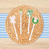 "Pink Christmas Acrylic Drink Stir Sticks (Set of 4)" - Party Stir Sticks in clear by Liesel Anne