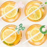 "Pink Christmas Acrylic Drink Stir Sticks (Set of 4)" - Party Stir Sticks in clear by Liesel Anne