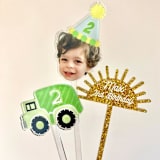 "Photo Stir Sticks with Hat" - Party Stir Sticks in clear by Atomic Kraftworks
